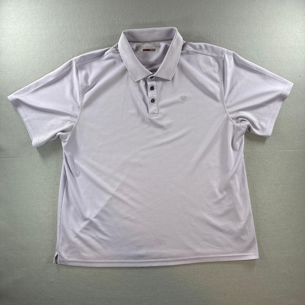 Ariat Tek Polo Shirt Men 2XL Purple Short Sleeve Heat Series Golf Performance